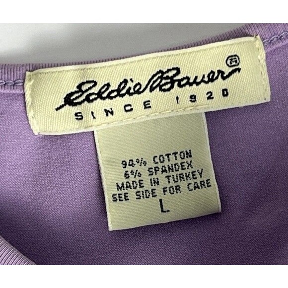 Eddie Bauer Tank Top Sleeveless Keyhole Tee Stretch Lilac Purple Large Outdoors - Picture 3 of 4